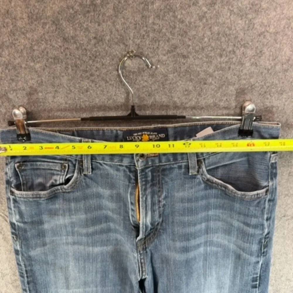 Lucky Brand Straight Leg Jeans 34x34 - Faded Whisker Wash Denim